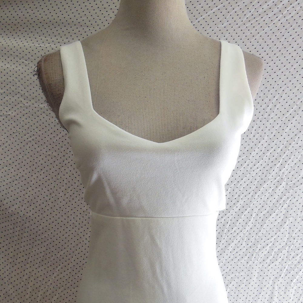 NEW LULUS Captivate My Soul WHITE Cutout BODYCON Stretchy COCKTAIL Midi DRESS S - Picture 12 of 16